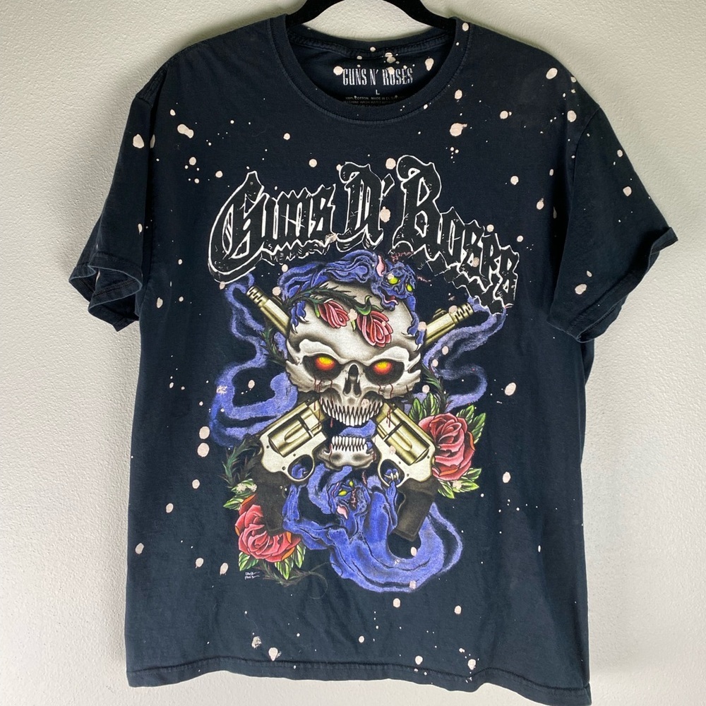 GUNS N ROSES Paint Splatter Bleached Band Tee